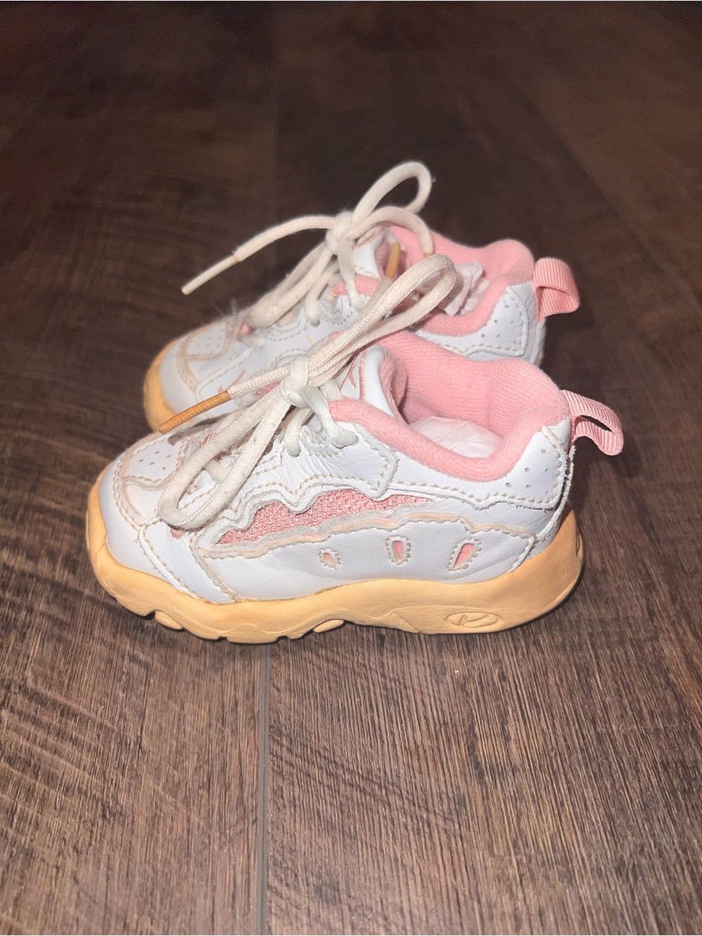 Vintage Nike Kids White, Pink & Peach Sneakers